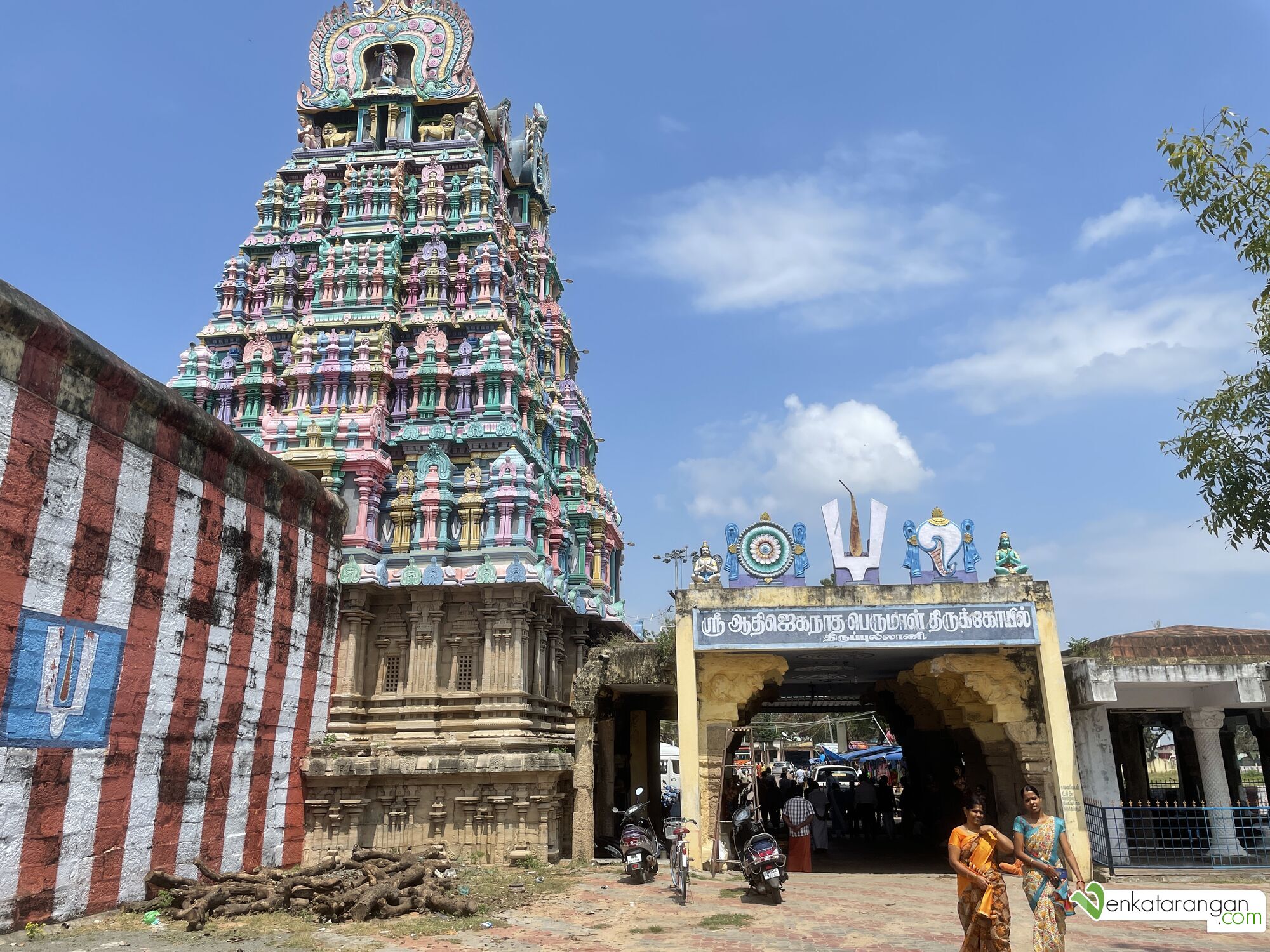 Sri Aadhi Jaganatha Perumal Temple with ornate gopuram and stone corridors